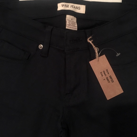 Navy Blue Wax Jeans - Picture 3 of 7